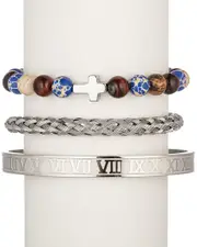 Eye Candy LA Titanium Agate Ernest Set Bracelet