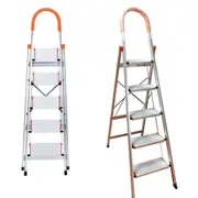 5 Step Aluminium Multi-Purpose Folding Ladder Light Weight Non Slip Platform