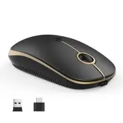 C Wireless Mouse USB C Rechargeable Portable Quiet Mouse USB and C Receiver D...