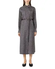 Max Mara Studio Mister Navy Silk Shirt Dress
