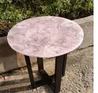 24" Rose Quartz Coffee & Tea Table Modern Console Bar Desk Luxury Garden Desk