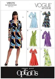 [VOGUE PATTERNS] V8575 Misses' Dress, Size BB (8-10-12-14)