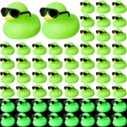 60 Pcs Mini Rubber Ducks with 60 Sunglasses 2.2'' Glow in The Dark Squeak Rub...