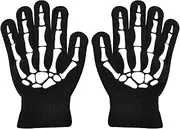 [Generic] Halloween Gloves - Skeleton Gloves | Halloween Skeleton Gloves | Children Halloween Cycling Skeleton Mittens | Glowing In The Dark Skull Gloves For Ages 5-12 Children | Halloween Accessories