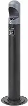 Freestanding Vertical Trash Can (with Key), Outdoor Metal Cigarette Butt Container, Heavy-Duty Floor-Standing Ashtray, Removable, Suitable for Public Smoking Areas(Black)