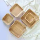 Rubber Wood Salad Soup Bowls Food Serving Container Home Utensil Tableware Adorn