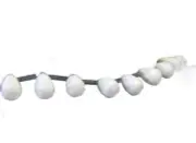 White Agate Briolette Bead Strand | 12x8mm | White | Briolette | 32 Beads