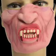 Monster Gag-HALF MASK-Mardi Gras Cosplay Costume Accessory-DRACULA VAMPIRE FANGS