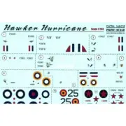 Print Scale 144-016 Decal for airplane 1:144 Hawker Hurricane Waterslide decals