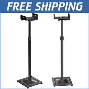 Height Adjustable Universal Speaker Stands - 33.3” to 45.1” for Surround Sound