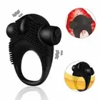 House Of Dasein Black Penis Vibrator For Men Vibrating Cock Ring Clitoris Stimul