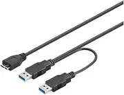 Goobay 95746 USB 3.0 Dual Power SuperSpeed Cable - Black
