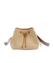 Hogan Woven Drawstring Basket Bag One size Nude