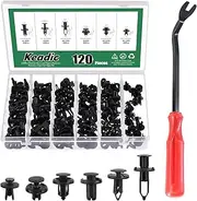 Keadic 121Pcs Nylon Car Retainer Push Clips Assortment Set, 6.3mm 8mm 9mm 10mm Door Trim Panel Trim Fender Clips Fasteners Auto Bumper Push Pin Rivets Compatible with GM
