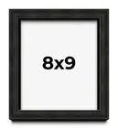 8x9 Shadow Box Black Rustic Barnwood Display Frame | 1.125 Inch Deep | 0.875 In