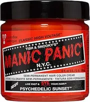 MANIC PANIC Classic Psychedelic Sunset Semi Permanent Hair Color - Neon Orange Hair Dye for Women & Men That Lasts 4-6 Weeks - Vegan, Ammonia & Cruelty-Free - Create & Mix Custom Shades (4oz)