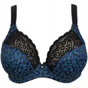 Elomi Jodi Collection 36DD M Plunge Bra Brief Panty Set Blue Velvet
