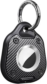 Black AirTag,Portable AirTag,Airtag Holder,Waterproof AirTag Case,Pet Tracking AirTag,Carbon AirTag,Hard TPU Full Body Protective Tracker Case for Keys,Luggage,Backpack,pet Collars (1 Pcs Black)