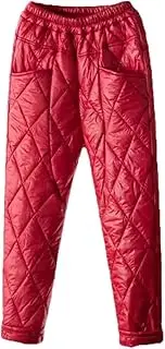 [Mkjuuior] Winter Diamond-Shaped Thermal Pants, Thickened Elastic High-Waisted Down Cotton Pants, Mother's Snow Loose Trousers