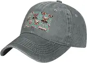 [JBYJBX] Yorkie Floral Print Baseball Hat,Personalized Baseball Cap,Sun Hats, Trucker Cap Dad Hat Gift Men Women