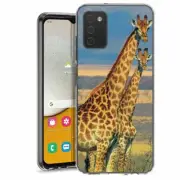 For Samsung Galaxy A03s A02s TPU Case Cover+Glass(Giraffe Couple)