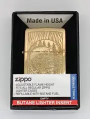 Zippo Fisherman High Polish Brass 49610 Double Torch refillable Butane Lighter