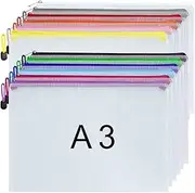 A3 Zip Wallets Plastic Wallet A3 Document Folder Zipper Bags Ziplock Bag- 12 Colours