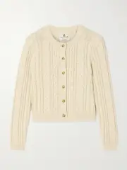 [DENIMIST] DENIMIST - Cable-knit Cotton Cardigan - Ecru - x large x large Ecru