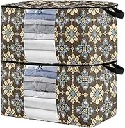 sanluoli 60L 2 Pack Shoe Organizer Under Bed with Reinforced Handles, clear window Closet Containers For Organizing