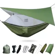 Portable Easy Set Up Mosquito Net Hammock 290*140cm With Wind Rope Nails Hammock