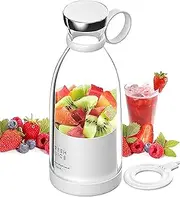 Fresh Juice Portable Blender to Go Smoothie Personal Blender Cordless Fruit Blender Rechargeable USB for Sports Camping Fitness (White)