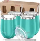 Stainless Steel Stemless Wine Glasses 4 Pack Vacuum Insulated Cute Travel Wine T