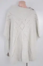 Autograph Jumper Womens Size S/M Grey Off White Cowl Neck poncho New