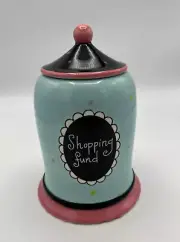 Certified International Shopping Fund Lidded Jar By Lori Siebert 7" Tall