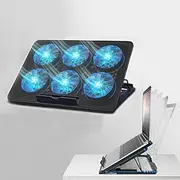 TimeVrinql Portable Computer Stand， 6 Quiet Cooling Fans and 6 Height Adjustable Dual USB Powered Gaming Laptop Cooling Stand for 12-17 Inch Laptop