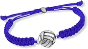 [Sportybella] Volleyball Charm Bracelet- Adjustable Bracelets For Girls with Volleyball Charm. Ideal Volleyball Gifts & Souviner for Volleyball Players. Unisex Friendship Bracelet