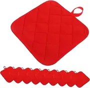 GARVALON 12 Set Quilted Kitchen Pads Heatproof Hotpad Sets Square Cotton Trivets for Baking Christmas Decor