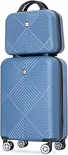 [Tripcomp] 2 Piece Carry on Luggage Set, Airline Approved 20 Inch Luggage with Cosmetic Case HardShell Suitcase with Spinner Wheels, Lightweight Durable Hardside Suitcases Set, Blue, 2-piece set, 2