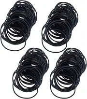 100 PCS Hair Bands, 2mm Small Thin Elastic Hair Ties Seamless Ponytail Braids Holders, Strong Bulk Hair Bobbles No Metal Gentle Elastics No Damage Snag Free for Women Men Girls Kids (Black)