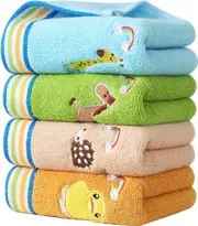 Soft Hand Towel Set of 4 Colorful Animal Towels Perfect for Bathroom and Kitchen Fall Decor Premium Cotton Hand Towels