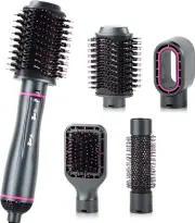 4In1 Hot Air Brush and Volumizer, Ionic Hair Curler and Straight Hot Air Styler