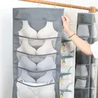 Hanging Bag Dual Side Multi-pockets Wall Shelf Closet Bra Storage Bag 2 Colors