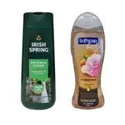 NEW 2 Irish Spring Original Clean Body Wash for Men, 20 oz + Softsoap Luminous