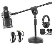 Rockville PC Gaming Streaming Twitch Bundle: RCM PRO Microphone+Headphones+Stand
