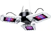 Plant Lights Triple Leaf Folding Red and Blue Spectrum Plant Grow Lights Greenhouse Nursery Plant Lights 297 Beads