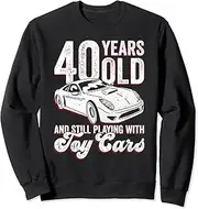 X.Style Slot Car Racing 40th Birthday Mini Car Racing Slot Car Racer Sweatshirt ds1614 Sweater (M) Black