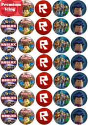 35 x Roblox Gaming Edible ICING Cupcake Toppers Image Birthday Party Decoration