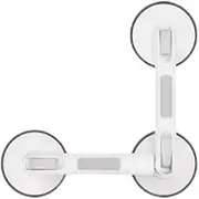 L-Shaped Shower Grab Bar, Suction Cup Safety Shower Grab Bar for Bathtub Toilet Bathroom Kitchen(White)