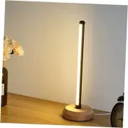Modern Led Wood Table Lamp, 3-Color Temperature Bedside Lamp,Bedroom Bedside