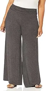 [Star Vixen] Women's Plus-Size Stretch Rayon Jersey Wide-Leg Palazzo Pant